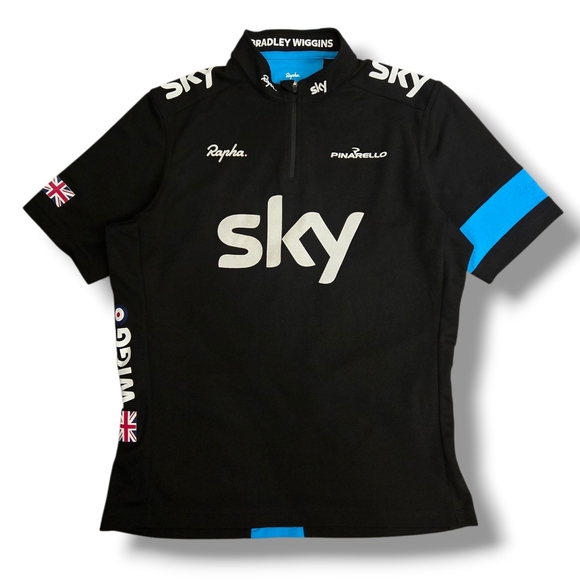 Rapha x Sky Cycling Supporter’s Jersey Sz L Bradley Wiggins Half Zip Shirt - Picture 1 of 10